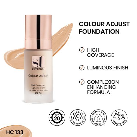 ST London High Coverage Colour Adjust Foundation, HC 133, SPF 15, Light Texture