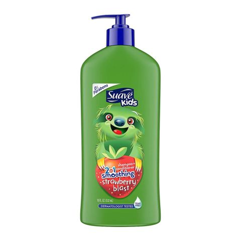 Suave Kids 2-in-1 Smoothing Strawberry Blast Shampoo + Conditioner, 532ml