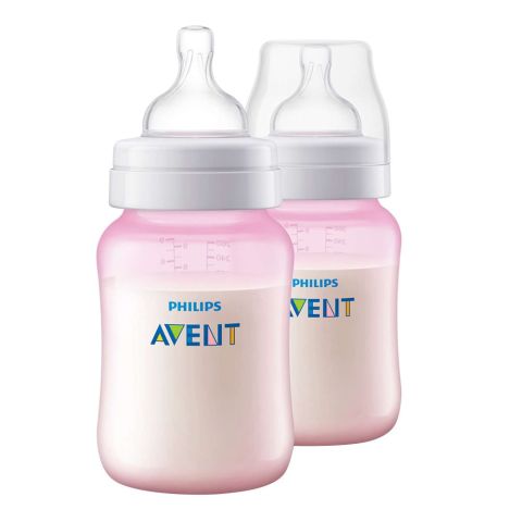 Avent Anti-Colic Wide Neck Feeding Bottle, 2-Pack, 1m+, 260ml/9oz, SCF814/27