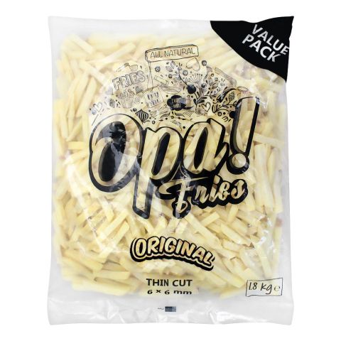 Opa! Fries Original Thin Cut, 6x6mm, 2 KG, Value Pack