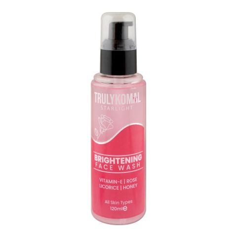 Truly Komal Starlight Brightening  Face Wash with Vitamin-E & Rose, For All Skin Types, 120ml
