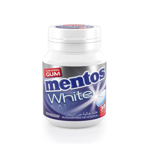 Mentos White Peppermint Sugar-Free Gum, 38-Pack Bottle