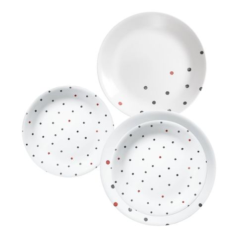 Corelle Vive Plate Set, Polka Dottie, 18 Pieces