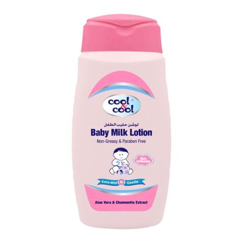 Cool & Cool Baby Milk Lotion, Paraben Free, Aloe Vera + Chamomile Extract, 250ml