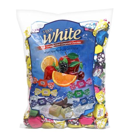 Vigos White Fruit Compound Chocolate Candies, 1Kg Bag