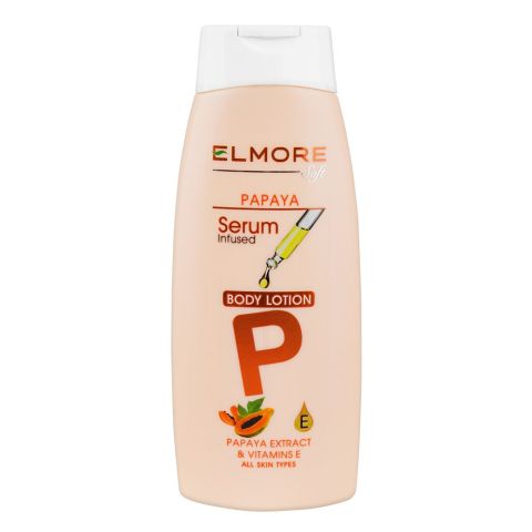 Elmore Skin Whitening Natural Moisturizing Body Lotion, Papaya, Vitamin E & Sunscreen, All Skin Type, 250ml