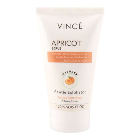 Vince Gentle Exfoliator Naturex Apricot Scrub, All Skin Types, Paraben Free, 120ml