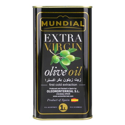 Mundial Extra Virgin Olive Oil Tin, 1 Liter