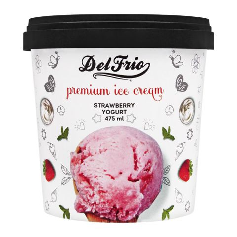 Delfrio Strawberry Yogurt Premium Ice Cream, 475ml