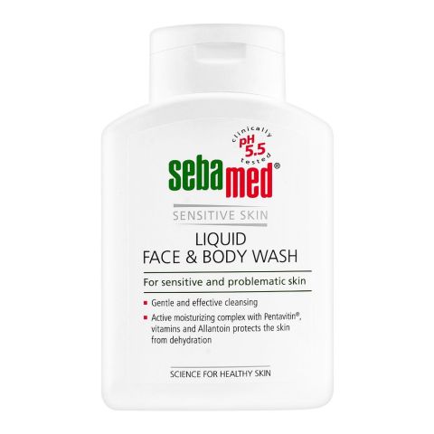 Seba Med Liquid Face & Body Wash, Sensitive Skin, 200ml