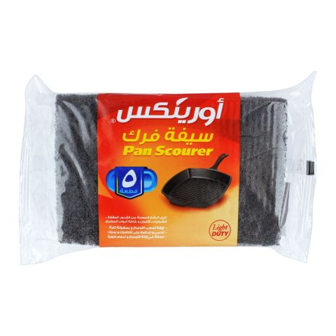Orinex Pan Scourer, Light Duty, 5-Pack