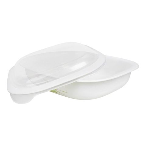 Corelle Oblong Dish Lilly Ville With Plastic Cover, 2.83 Liter, D-96-LV