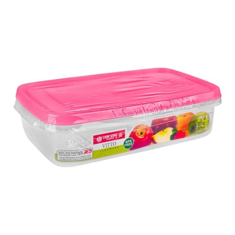 Lion Star Plastic Vitto Sealware Food Container, 950ml, Pink, VT-5