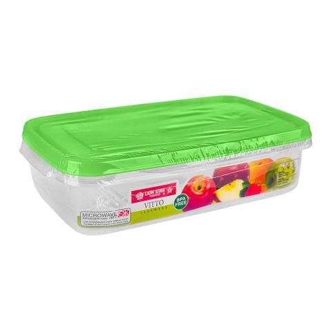 Lion Star Plastic Vitto Sealware Food Container, 950ml, Green, VT-5