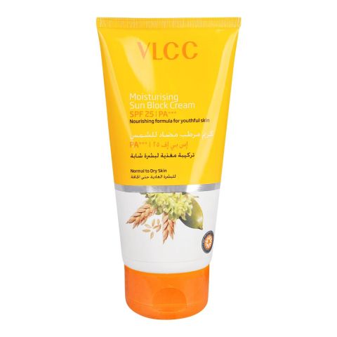 VLCC Natural Sciences Moisturising Sun Block Cream, SPF 25 PA+++, Normal To Dry Skin, 150ml