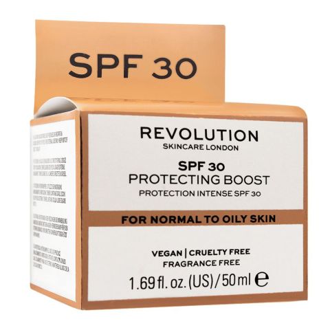 Makeup Revolution Perfecting Boost SPF 30 Cream, Normal To Oily Skin, Fragrance Free, 50ml