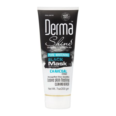 Derma Shine Pure Whitening Charcoal Extract Black Face Mask, 200g