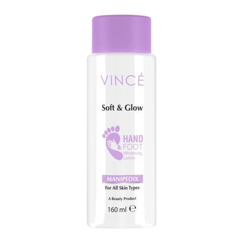 Vince Soft & Glow Manipedix Hand & Foot Whitening Lotion, All Skin Types, 160ml