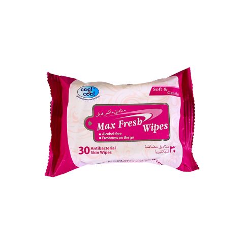 Cool & Cool Max Fresh Antibacterial Wipes, 30-Pack