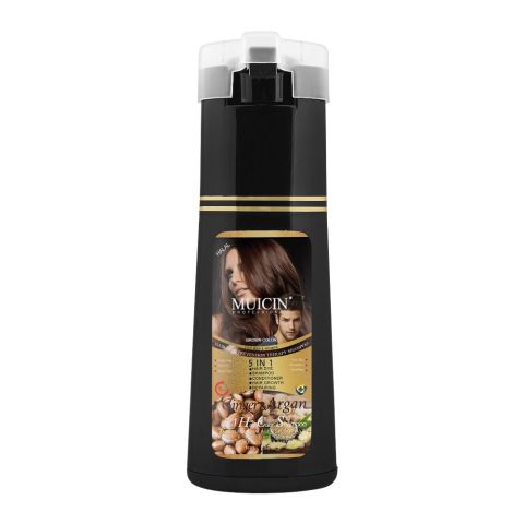 Muicin 5-In-1 Ginger & Argan Hair Dye + Shampoo + Conditioner, Brown, 200ml