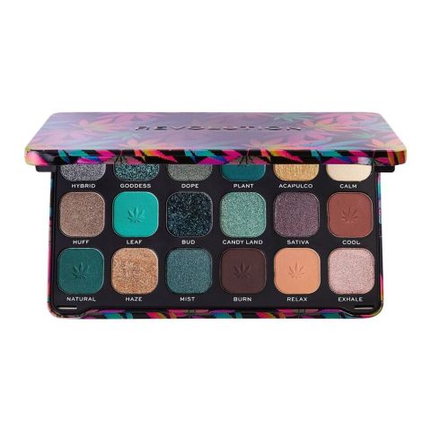 Makeup Revolution Chilled With Cannabis Sativa Eyeshadow Palette, 18 Shades