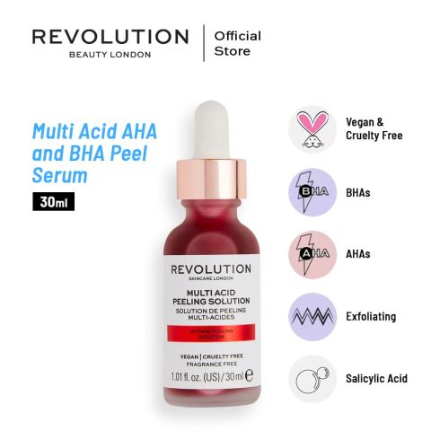 Makeup Revolution Skincare Multi Acid AHA & BHA Peel Serum, 30ml