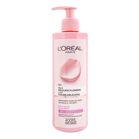 L'Oreal Paris Delicate Flowers Rose & Jasmine Cleansing Milk, 400ml