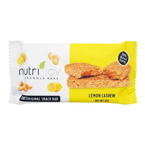 Nutri Lov Granola Bars, Lemon Cashew, 45g