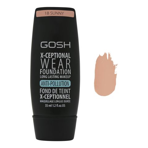 Gosh X-Ceptional Wear Foundation, 18 Sunny, 35ml