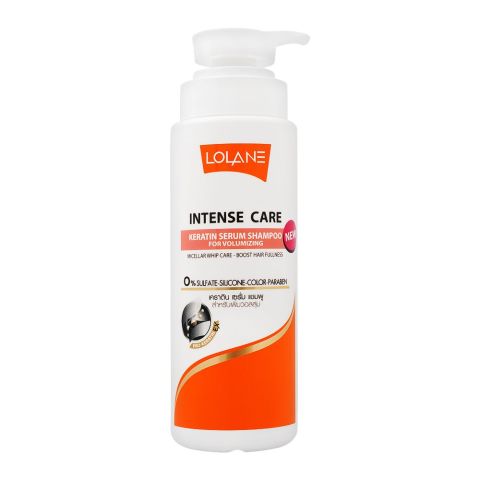 Lolane Intense Care Keratin Serum Shampoo, For Volumizing, Sulfate & Paraben Free, 400ml