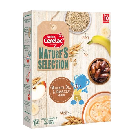 Nestle Cerelac Nature&#039;s Selection Cereal, Multigrain, Dates &amp; Bananalicious, 350g