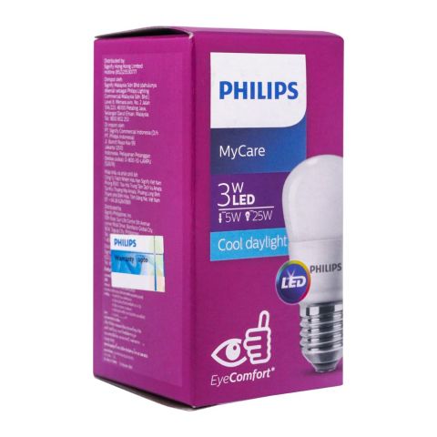 Philips Mycare LED Bulb, 3W ,E27, Cool Daylight