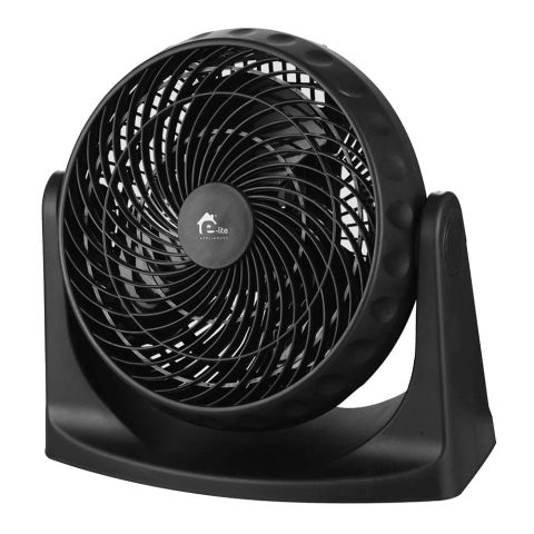 E-Lite High Velocity Turbo Fan,3 Speed Settings, Adjustable Tilt Fan Head For Surrounding Air, Quiet Operation, 30W Power, 8 Inch, Black, EVF-08