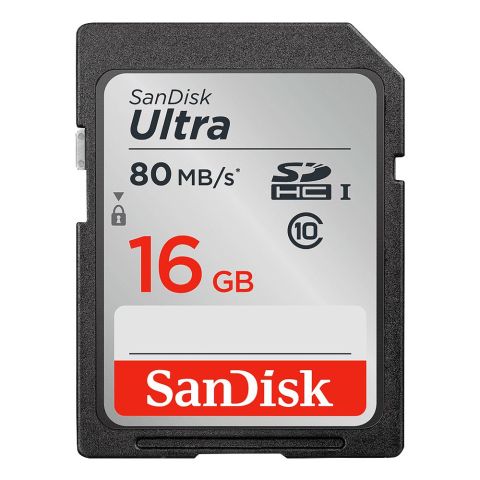 Sandisk Ultra 16GB SDHC UHS-1 Card, 80MB/s