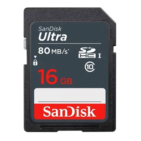 Sandisk Ultra 16GB SDHC UHS-1 Card, 80MB/s