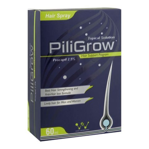 Piligrow Topical Solution Anti Hair Loss Spray, For Men & Women, 60ml