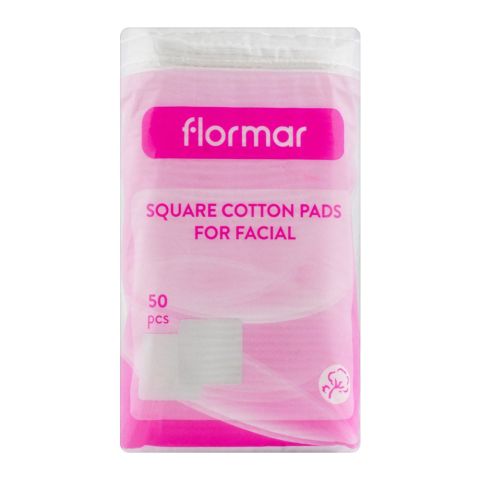 Flormar Square Cotton Pads, 50-Pack