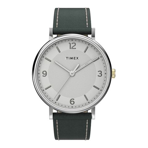 Times Men's Southview 41mm Watch Grey Leather Band Watch, TW2U67500