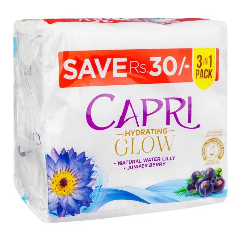 Capri Glow Water Lilly Blue Soap, 3x150g