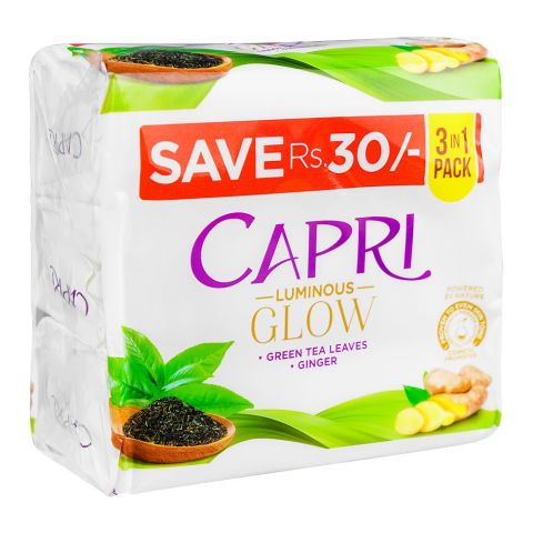 Capri Glow Green Tea Leaves Green Soap, 3x150g