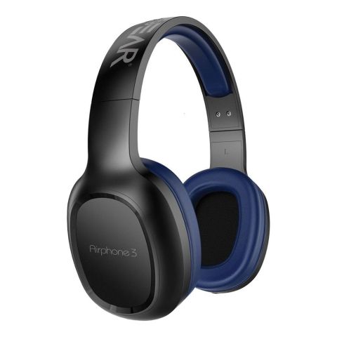 SonicEar Airphone 3 On Ear Bluetooth Headphones, Black Blue