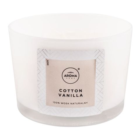 Aroma Home Natural Wax Cotton Vanilla Scented Candle, 115g