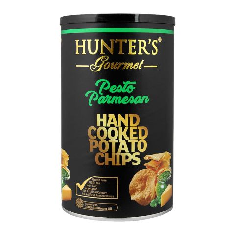 Hunter's Gourmet Pesto Parmesan Hand Cooked Potato Chips, 150g