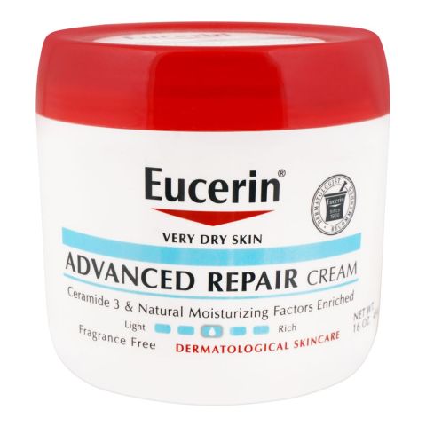 Eucerin Advanced Repair Cream, Very Dry Skin, Fragrance Free, 454g