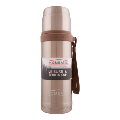 Homeatic Steel Water Bottle, 600ml, Silver, KD-596