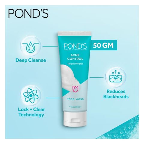 Pond's Acne Control Targets Pimples Face Wash, 50g