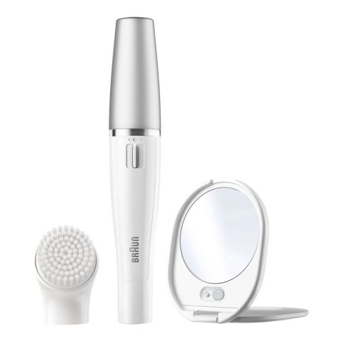 Braun FaceSpa Mini Epilator + Cleansing Brush, White, 830