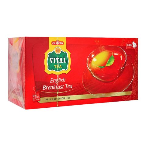 Vital English Breakfast Tea Bags, 25-Pack