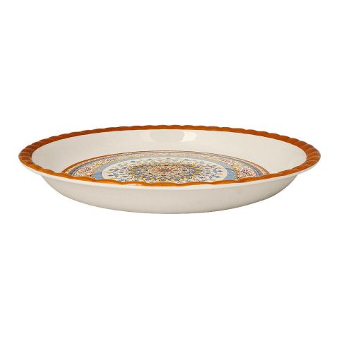 Sky Melamine Thal, Small, Golden, 12 Inches, Elegant Serving Plate, Durable Design