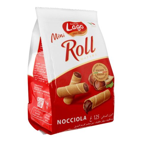 Lago Mini Roll Nocciola Wafers, 125g